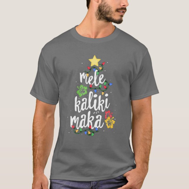 Camiseta Mele Kalikimaka Para Mulheres Havaianas Cristma (Frente)