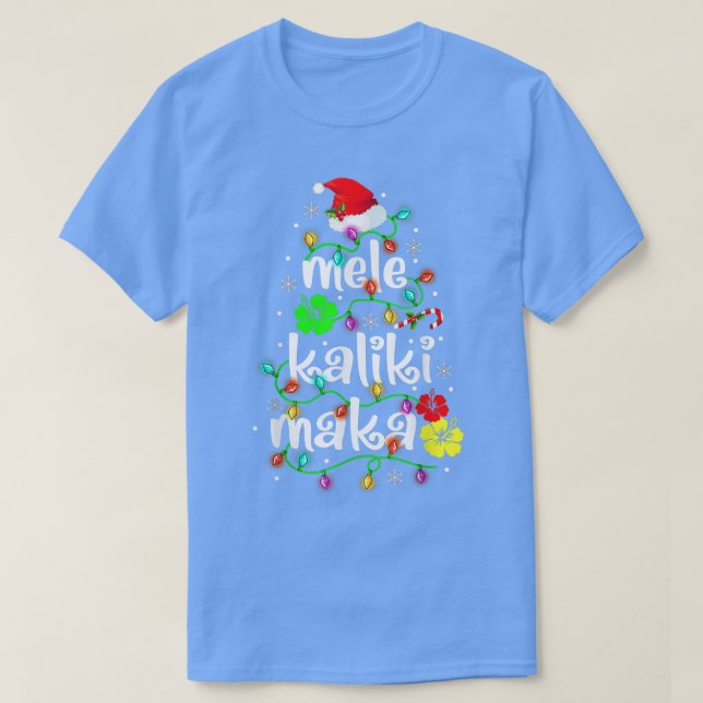 Camiseta Mele Kalikimaka Para Mulheres Havaianas Natal (Frente do Design)
