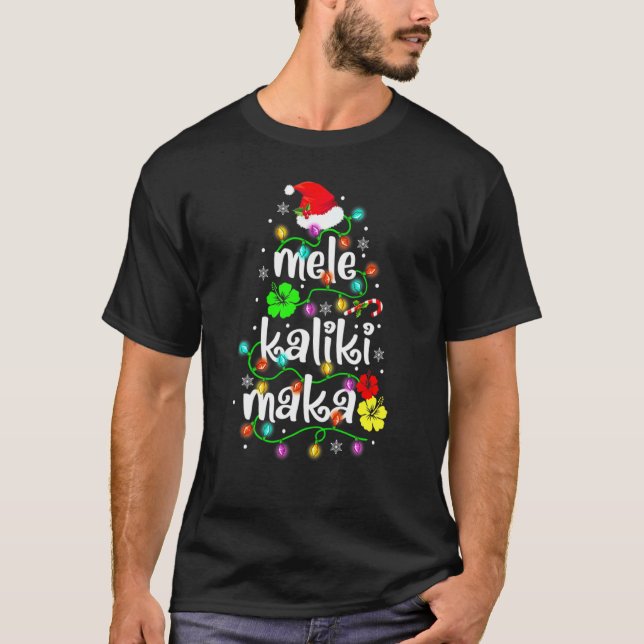 Camiseta Mele Kalikimaka Para Mulheres Havaianas Natal (Frente)