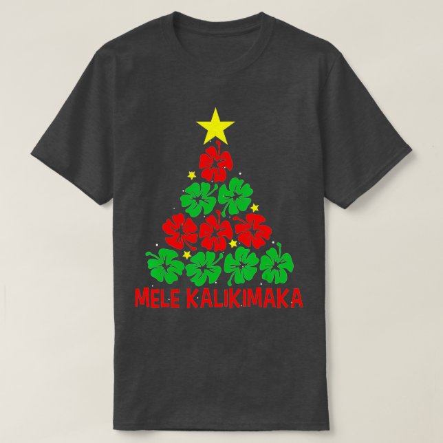 Camiseta Mele Kalikimaka Para Mulheres Havaianas Natal (Frente do Design)