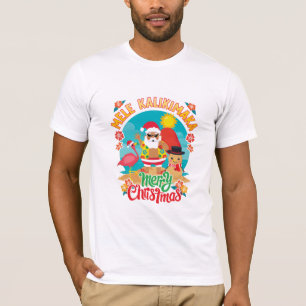 Camiseta Mele Kalikimaka para um Natal havaiano brilhante