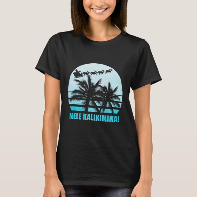 Camiseta Mele Kalikimaka Retro Havaiana Família Natal Va (Frente)