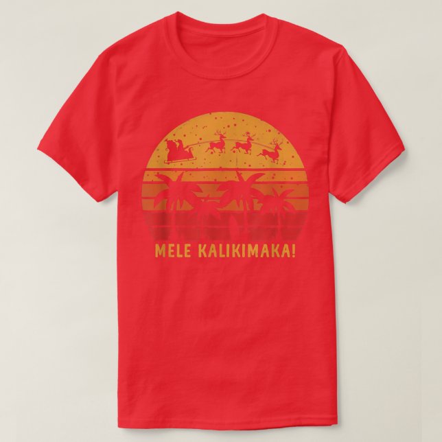 Camiseta Mele Kalikimaka Retro Hawaiian Christmas Family Va (Frente do Design)
