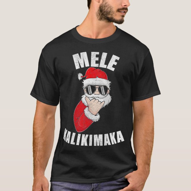 Camiseta Mele kalikimaka Roupa Santa Claus Shak (Frente)