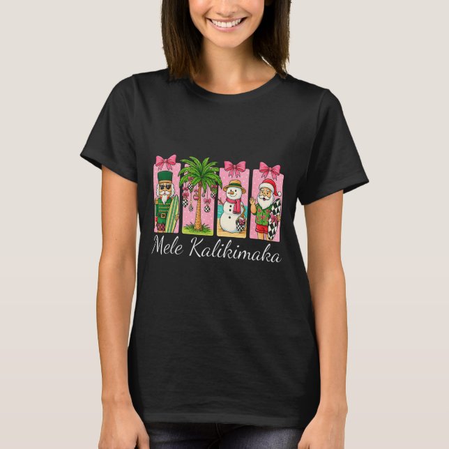 Camiseta Mele Kalikimaka Trocal Christmas Hawaiian Holiday  (Frente)
