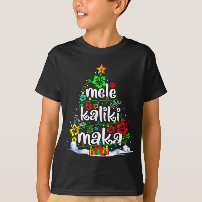 Camiseta Mele Kalikimaka Trocal Christmas Hawaiian Santa Xm (Frente)