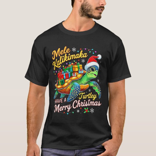 Camiseta Mele Kalikimaka Turtley Have A Merry Christmas  (Frente)