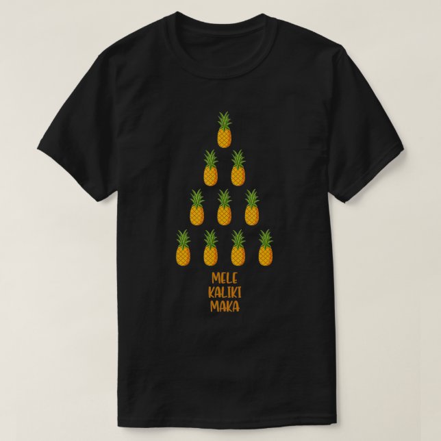 Camiseta Mele Kalikimaka XMas Árvore de Natal do Havaí (Frente do Design)