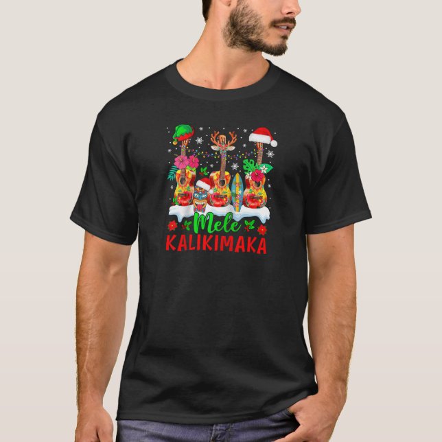 Camiseta Mele Kalikimaka Xmas Hawaiian Santa Reindeer Elf G (Frente)
