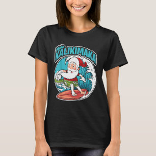 Camiseta Mele Kalikimaka Xmas surfando Santa Claus no Havaí
