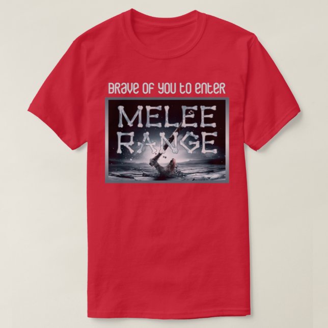 Camiseta Melee Range em Preto (Frente do Design)