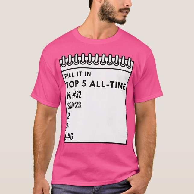 Camiseta Melhor 5 melhores jogadores de basquetebol do time (Frente)