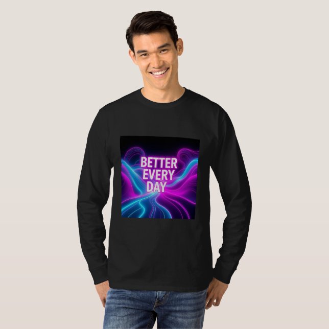 Camiseta Melhor a Cada Dia | Linhas de Jornada Abs (Frente Completa)