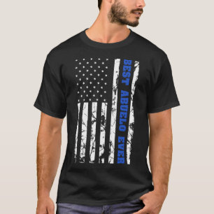 Camiseta Melhor Abuelo Nunca Vintage Flag Patriótico Avô