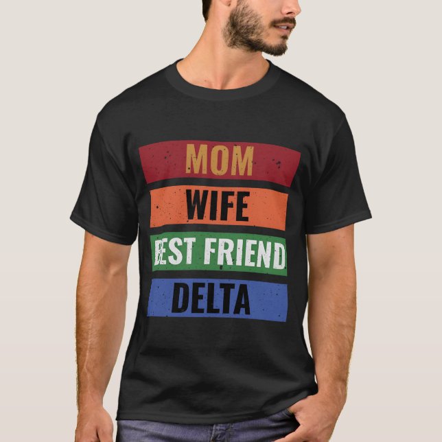 Camiseta melhor amiga da mãe, delta, presente colorido (Frente)