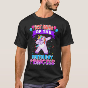 Camiseta Melhor Amiga Da Princesa Unicórn De Aniversário