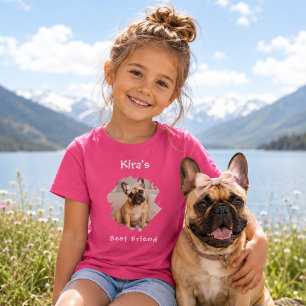 Camiseta Melhor Amigo Cachorro Foto Rosa Menina