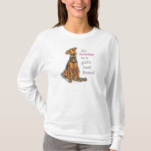 Camiseta Melhor amigo das meninas de Airedale Terrier