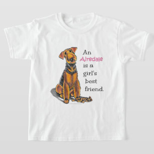Camiseta Melhor amigo das meninas de Airedale Terrier