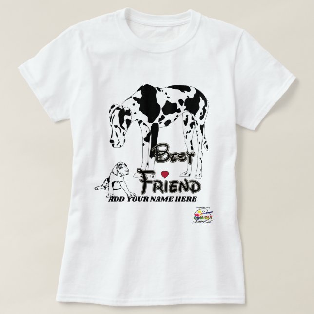 Camiseta Melhor amigo de great dane (Frente do Design)