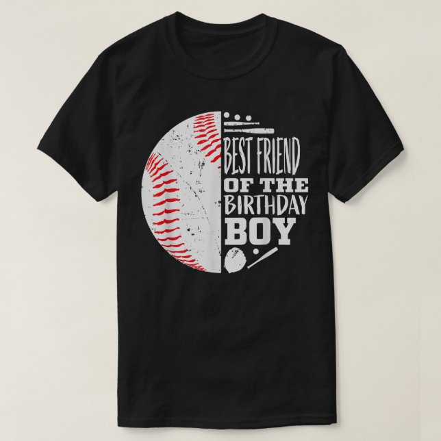 Camiseta Melhor Amigo do Beisebol do Aniversário Themed Pa (Frente do Design)