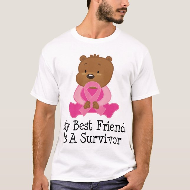 Camiseta Melhor amigo do sobrevivente do cancro da mama (Frente)