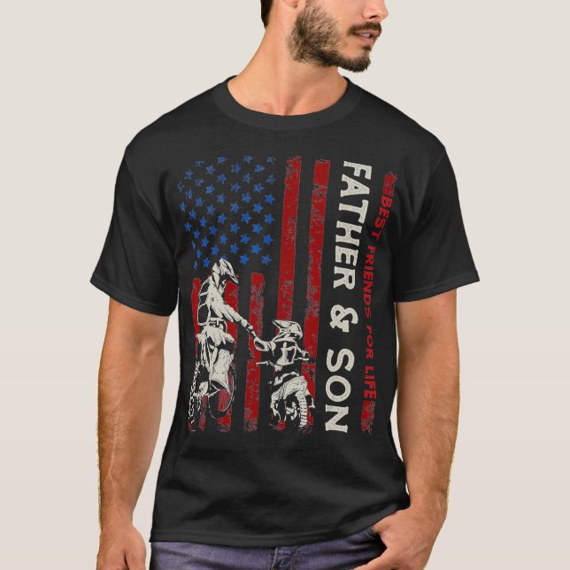 Camiseta Melhor Amigo Para A Vida Pai Filho Dirt Bike EUA (Frente)