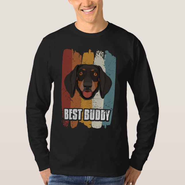 Camiseta Melhor Amigo, Sorrindo Dachshund (Frente)