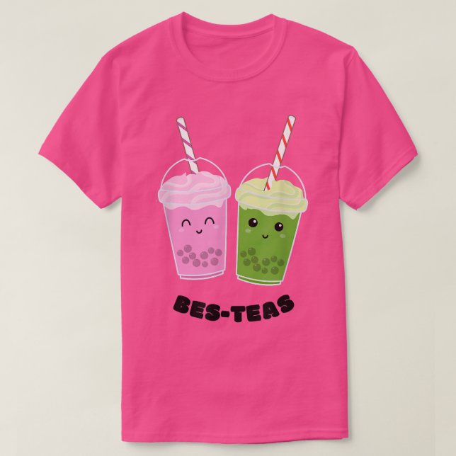 Camiseta Melhor Amigos Bes-Teas Boba Tea Cute Bubble Kawaii (Frente do Design)
