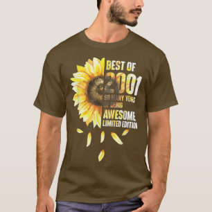 Camiseta Melhor Ano De Nascimento De Girassol De 2001