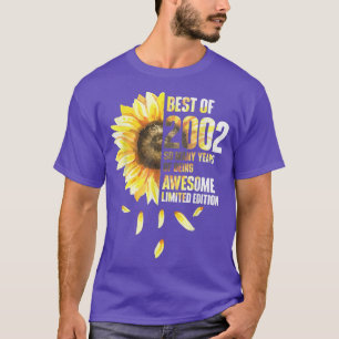 Camiseta Melhor Ano De Nascimento De Girassol De 2002