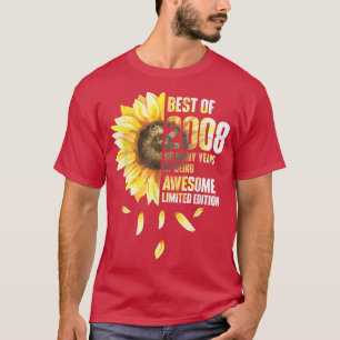 Camiseta Melhor Ano De Nascimento De Girassol De 2008