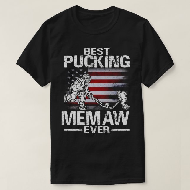 Camiseta Melhor Apanhador de MEMAW Ever Hockey Flag dos EUA (Frente do Design)