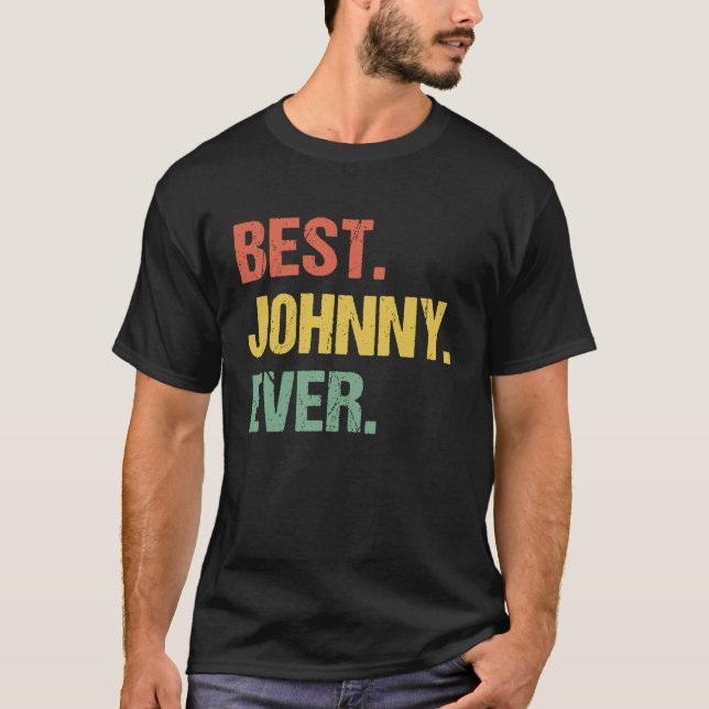 Camiseta Melhor Apelido de Humor do Nome Retro Johnny Ever (Frente)