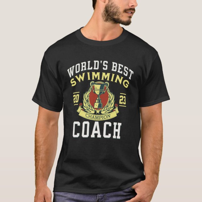 Camiseta Melhor Apreciação do Treinador de Nadação do Mundo (Frente)