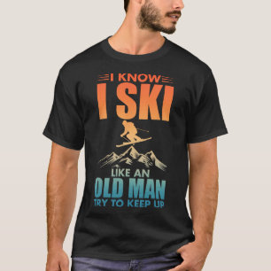 Camiseta Melhor Arte De Esqui Para Vovô Homens Esquiando Es