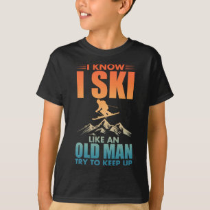 Camiseta Melhor Arte de Esqui para Vovô Homens Esquiando Es