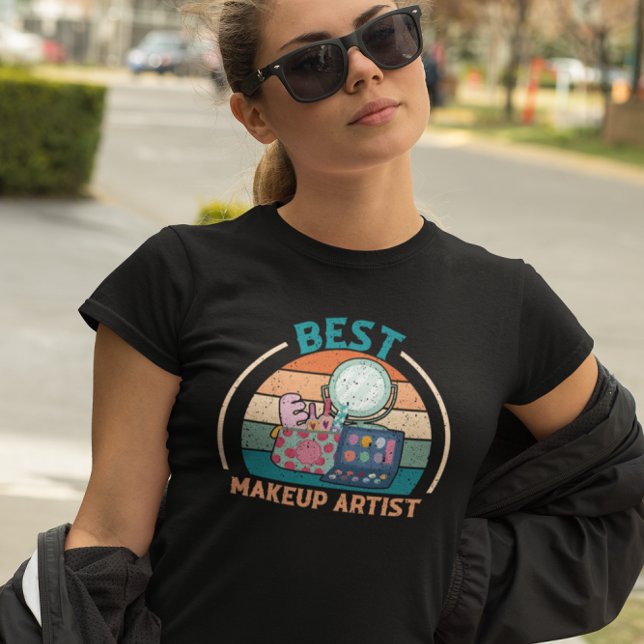 Camiseta Melhor artista de maquiagem - retrô (Criador carregado)