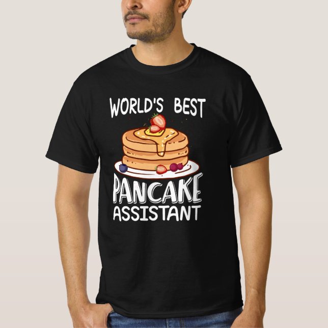 Camiseta Melhor assistente de panquecas do mundo (Frente)
