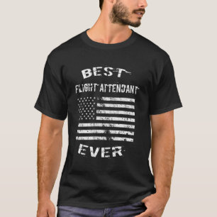 Camiseta Melhor Atendedor De Voo Nos Eua Bandeira Americana