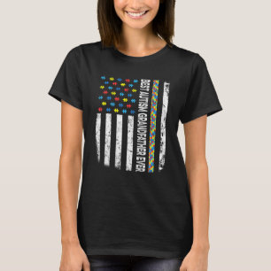 Camiseta Melhor Autismo Da Bandeira Americana Avô Nunca Aut