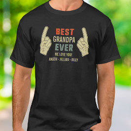 Camiseta Melhor Avô Alguma Vez Apontando Nomes De Grandes C