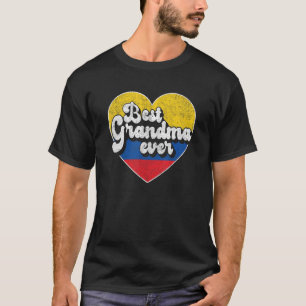 Camiseta Melhor Avó Alguma Vez Colômbia Bandeira Vovó Colom