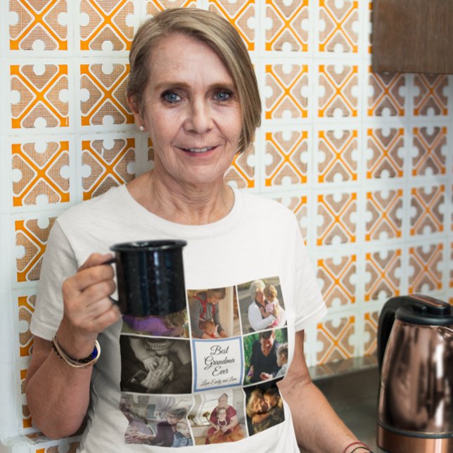 Camiseta Melhor avó alguma vez fotografar texto personaliza (Criador carregado)