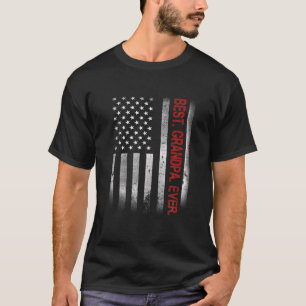 Camiseta Melhor Avô Alguma Vez Vintage Bandeira Americana