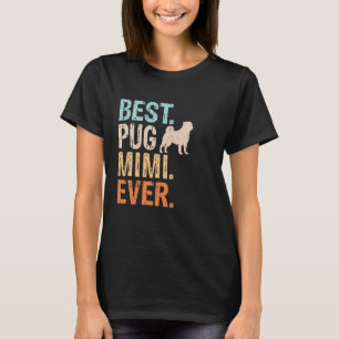 Camiseta Melhor Avó Amante de Cães Pug Mimi Engraçado Retro