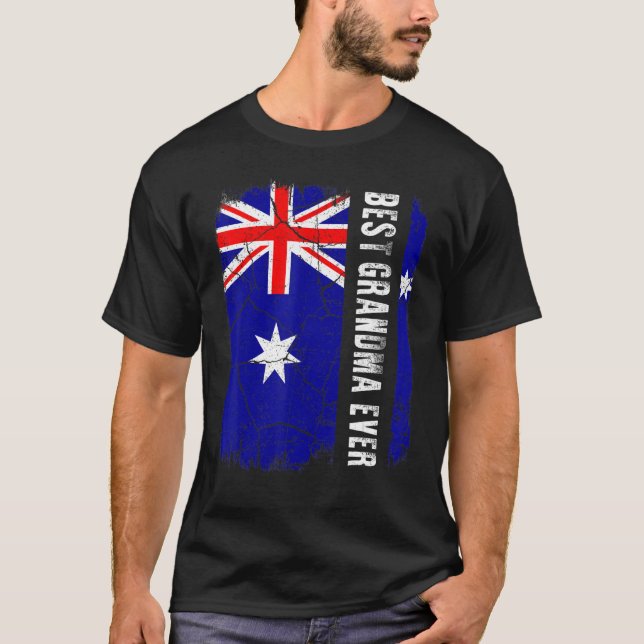 Camiseta Melhor Avó Australiana Nunca Mais Austrália Bandei (Frente)