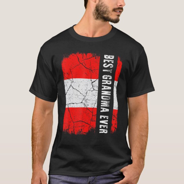 Camiseta Melhor Avó Austríaca Nunca Áustria Bandeira D (Frente)