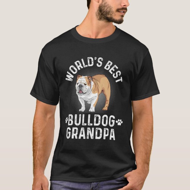 Camiseta Melhor Avô Buldogue - Avô Cachorro (Frente)