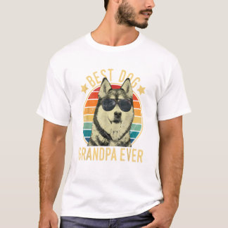 Camiseta Melhor Avô de Cachorro Siberiano de Todos os Tempo